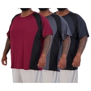 Real Essentials 3 Pack: Men’s Big & Tall Tech Stretch Short-Sleeve Dry-Fit T-Shirt (3XT-5XT)