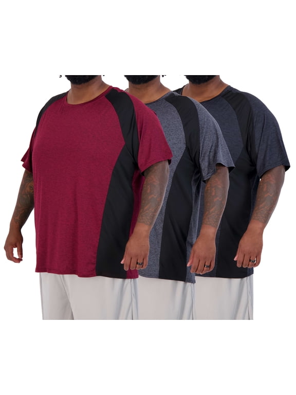 3 Pack: Men’s Big & Tall Tech Stretch Short-Sleeve Dry-Fit T-Shirt (3XT-5XT)