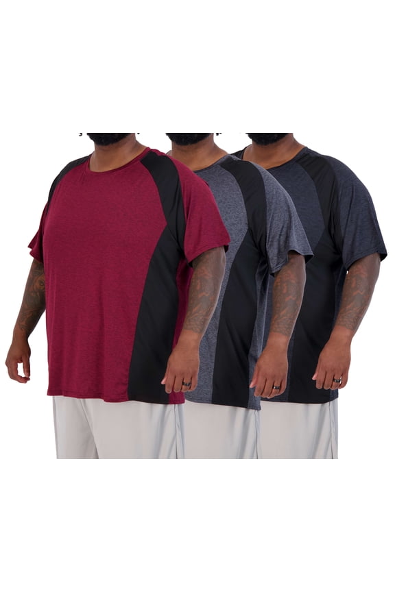 3 Pack: Men’s Big & Tall Tech Stretch Short-Sleeve Dry-Fit T-Shirt (3XT-5XT)