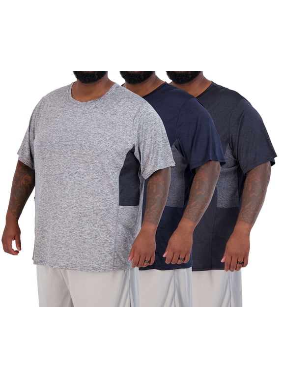 3 Pack: Men’s Big & Tall Tech Stretch Short-Sleeve Dry-Fit T-Shirt (3XT-5XT)