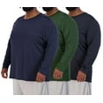 thumbnail image 1 of Real Essentials 3 Pack: Men’s Big & Tall Tech Stretch Long-Sleeve & Short-Sleeve Dry-Fit T-Shirt (3XT-5XT), 1 of 5