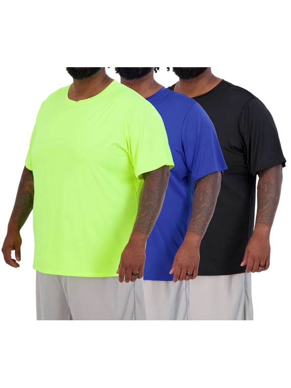 3 Pack: Men’s Big & Tall Tech Stretch Short-Sleeve Dry-Fit T-Shirt (3XT-5XT)