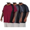 thumbnail image 1 of Real Essentials 3 Pack: Men’s Big & Tall Tech Stretch Long-Sleeve & Short-Sleeve Dry-Fit T-Shirt (3XT-5XT), 1 of 5