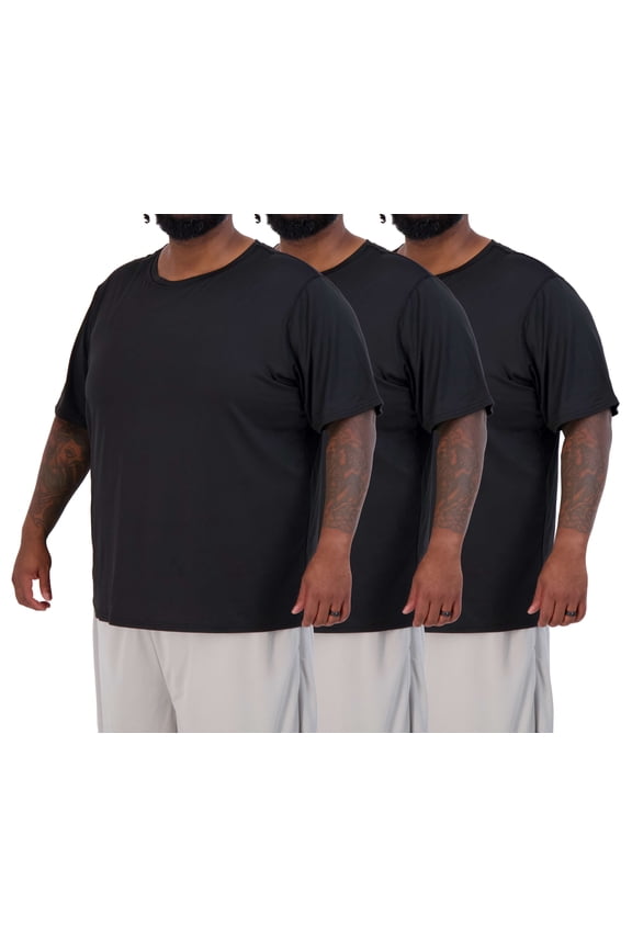 3 Pack: Men’s Big & Tall Tech Stretch Short-Sleeve Dry-Fit T-Shirt (3XT-5XT)