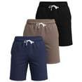thumbnail image 1 of Real Essentials 3 Pack: Men's Cotton 7" French Terry Lounge Sweatshorts – Gym Casual Shorts Pockets (Big & Tall Available), 1 of 3