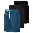 thumbnail image 1 of Real Essentials 3 Pack: Men's Cotton 9" French Terry Casual Lounge Sweat Shorts with Pockets (Available In Big & Tall), 1 of 7