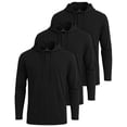 thumbnail image 1 of Real Essentials 3 Pack: Men's Cotton Henley Pullover Hoodie Casual Workout Comfort Long Sleeve Hooded Sweatshirt Big & Tall, 1 of 6