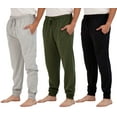 thumbnail image 1 of Real Essentials 3 Pack: Men's Cotton Jersey Soft Jogger Sleep Lounge Pajama Drawstring & Pockets (Available in Big & Tall), 1 of 4