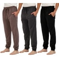thumbnail image 1 of Real Essentials 3 Pack: Men's Cotton Jersey Soft Jogger Sleep Lounge Pajama Drawstring & Pockets (Available in Big & Tall), 1 of 4