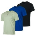 thumbnail image 1 of Real Essentials 3 Pack: Men's Cotton Short & Long Sleeve Henley T-Shirt Performance Activewear (Available In Big & Tall), 1 of 7