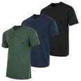 thumbnail image 1 of Real Essentials 3 Pack: Men's Cotton Short & Long Sleeve Henley T-Shirt Performance Activewear (Available In Big & Tall), 1 of 7