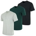 thumbnail image 1 of Real Essentials 3 Pack: Men's Cotton Short & Long Sleeve Henley T-Shirt Performance Activewear (Available In Big & Tall), 1 of 7