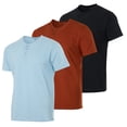 thumbnail image 1 of Real Essentials 3 Pack: Men's Cotton Short & Long Sleeve Henley T-Shirt Performance Activewear (Available in Big & Tall), 1 of 6