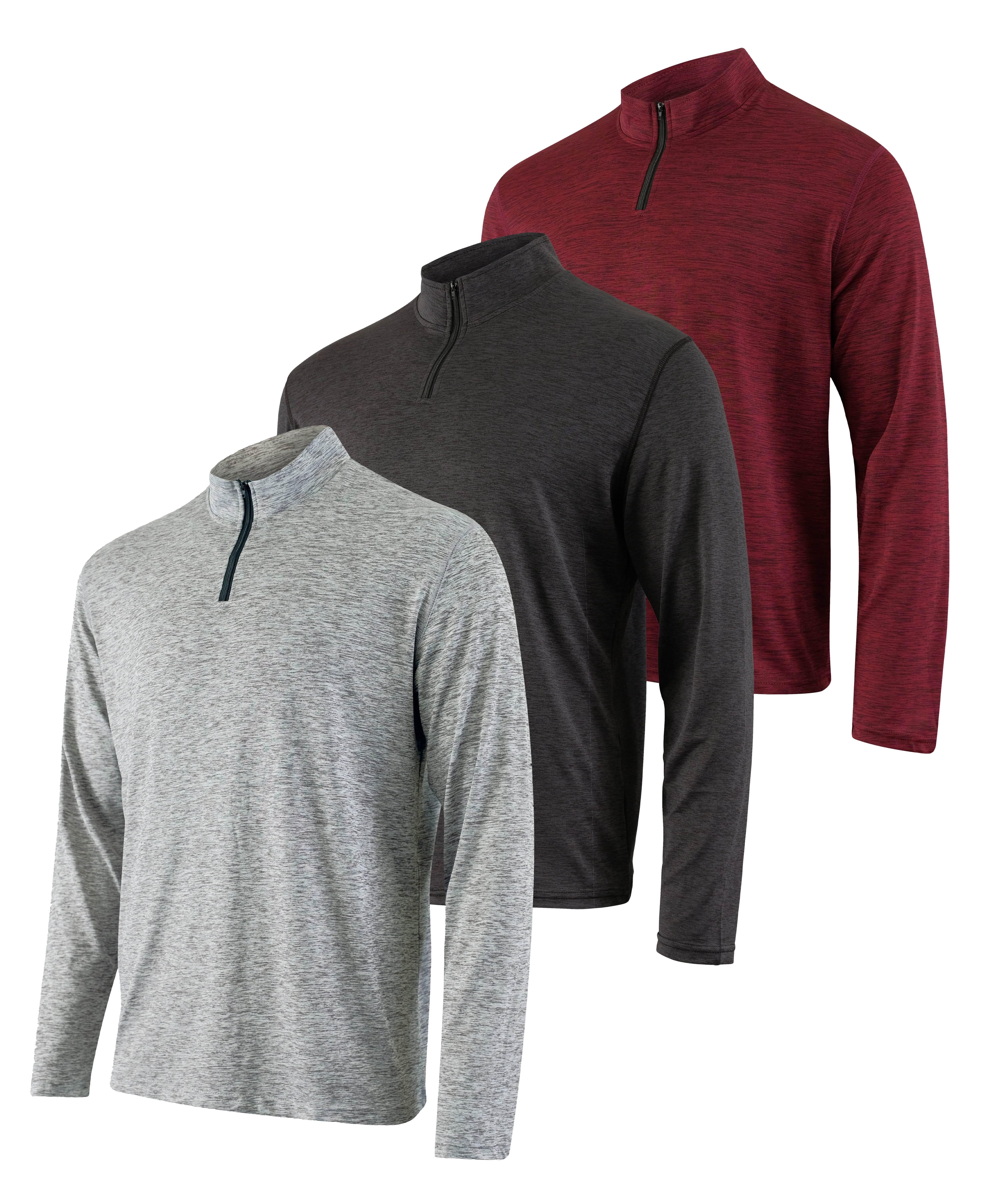  Real Essentials 3 Pack: Men's Cotton Performance Long Sleeve  Crew Neck Pocket T-Shirt Athletic Top (Available in Big & Tall) : Clothing