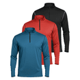 thumbnail image 1 of Real Essentials 3 Pack: Men's Dry-Fit Active Quarter Zip Long Sleeve Athletic Performance Pullover (Available In Big & Tall), 1 of 6