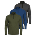 thumbnail image 1 of Real Essentials 3 Pack: Men's Dry-Fit Active Quarter Zip Long Sleeve Athletic Performance Pullover (Available In Big & Tall), 1 of 5