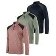 thumbnail image 1 of Real Essentials 3 Pack: Men's Dry-Fit Active Quarter Zip Long Sleeve Athletic Performance Pullover (Available In Big & Tall), 1 of 3