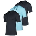 thumbnail image 1 of Real Essentials 3 Pack: Men's Dry Fit Short Sleeve Active Athletic Hoodie Pullover Sweatshirt (Available in Big & Tall), 1 of 7