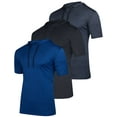 thumbnail image 1 of Real Essentials 3 Pack: Men's Dry Fit Short Sleeve Active Athletic Hoodie Pullover Sweatshirt (Available in Big & Tall), 1 of 7