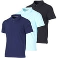 thumbnail image 1 of Real Essentials 3 Pack: Men's Dry-Fit Short Sleeve Polo Shirt - Performance Golf Moisture Wicking (Available In Big & Tall), 1 of 6