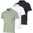 thumbnail image 1 of Real Essentials 3 Pack: Men's Dry-Fit Short Sleeve Polo Shirt - Performance Golf Moisture Wicking (Available In Big & Tall), 1 of 1
