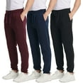 thumbnail image 1 of Real Essentials 3 Pack: Men's Fleece Elastic Bottom Jogger Sweatpants with Pockets (Available In Big & Tall), 1 of 7