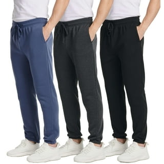 Real Essentials 3 Pack: Men's Cotton Fleece Jogger Sweatpants – Casual Comfy Athletic Pants with Pockets (Big & Tall)