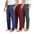 thumbnail image 1 of Real Essentials 3 Pack: Men's Fleece Pajama Pants Loungewear Soft Pj Bottoms Sleepwear Pockets (Big & Tall Available), 1 of 7