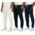 thumbnail image 1 of Real Essentials 3 Pack: Men's French Terry Fleece Active Casual Jogger Sweatpants with Pockets (Available in Big & Tall), 1 of 6