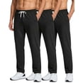 thumbnail image 1 of Real Essentials 3 Pack: Men's French Terry Open Bottom Sweatpants - Casual Lounge Comfort Gym with Pockets, 1 of 6