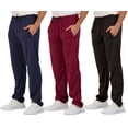 thumbnail image 1 of Real Essentials 3 Pack: Men's Mesh Open Bottom Sweatpants Gym Active Athletic Workout Casual Pants with Pockets (Big & Tall), 1 of 5