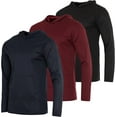 thumbnail image 1 of Real Essentials 3 Pack: Mens Mesh Hoodies | Lightweight Long Sleeve Workout & Gym Pullover (Big & Tall), 1 of 5