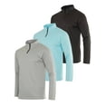 thumbnail image 1 of Real Essentials 3 Pack: Men's Mesh Long Sleeve Athletic Quarter Zip Pullover - Outdoor UPF 50+ (Available in Big & Tall), 1 of 2