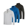 thumbnail image 1 of Real Essentials 3 Pack: Men's Mesh Long Sleeve Athletic Quarter Zip Pullover - Outdoor UPF 50+ (Available in Big & Tall), 1 of 2