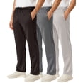 thumbnail image 1 of Real Essentials 3 Pack: Men's Mesh Open Bottom Sweatpants Gym Active Athletic Workout Casual Pants with Pockets (Big & Tall), 1 of 8