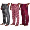 thumbnail image 2 of Ritzy Men's 3/4 Length Pajama Pants – 100% Cotton Plaid Woven Poplin (Red/Black/White Checks) 2 of 5