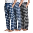 thumbnail image 1 of Real Essentials 3 Pack: Men's Soft Cotton Flannel Pajama Pants PJ Lounge Bottoms Elastic Waist Pockets (Big and Tall), 1 of 8