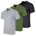 thumbnail image 1 of Real Essentials 3 Pack: Men's Quick-Dry Short Sleeve Athletic Performance Polo Shirt (Available In Big & Tall), 1 of 5