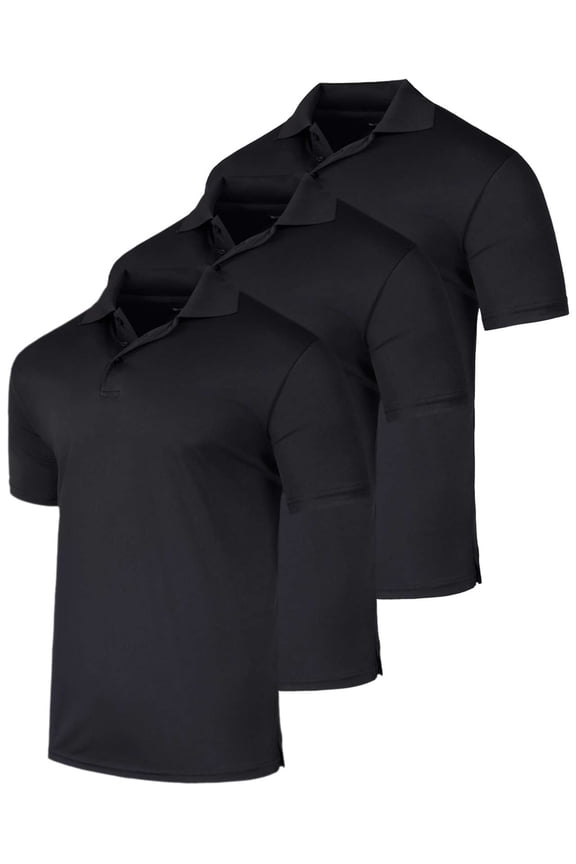 3 Pack: Men's Quick-Dry Short Sleeve Athletic Performance Polo Shirt (Available In Big & Tall)