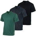 thumbnail image 1 of Real Essentials 3 Pack: Men's Quick-Dry Short Sleeve Athletic Performance Polo Shirt (Available In Big & Tall), 1 of 6