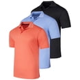 thumbnail image 1 of Real Essentials 3 Pack: Men's Short Sleeve Golf Polo Casual Workout Sports Moisture Wicking Collared Shirt (Big & Tall), 1 of 6