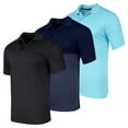 thumbnail image 1 of Real Essentials 3 Pack: Men's Quick-Dry Short Sleeve Athletic Performance Polo Shirt (Available In Big & Tall), 1 of 6