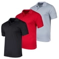thumbnail image 1 of Real Essentials 3 Pack: Men's Quick-Dry Short Sleeve Athletic Performance Polo Shirt (Available In Big & Tall), 1 of 5