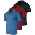 thumbnail image 1 of Real Essentials 3 Pack: Men's Short Sleeve Golf Polo Casual Workout Sports Moisture Wicking Collared Shirt (Big & Tall), 1 of 6