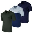 thumbnail image 1 of Real Essentials 3 Pack: Men's Quick-Dry Short Sleeve Athletic Performance Polo Shirt (Available In Big & Tall), 1 of 5
