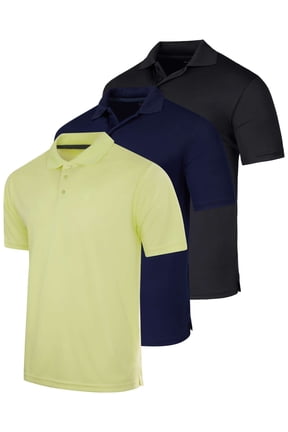 3 Pack: Men's Short Sleeve Golf Polo Casual Workout Sports Moisture Wicking Collared Shirt (Big & Tall)