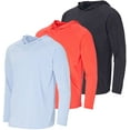 thumbnail image 1 of Real Essentials 3 Pack: Men's Rash Guard Hoodie Sweatshirt Sun Protection UPF Fishing Shirt (Available in Big & Tall), 1 of 6