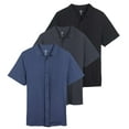thumbnail image 1 of Real Essentials 3-Pack: Men's Regular Fit Casual Short Sleeve Button Down Shirt (Available in Big & Tall), 1 of 6