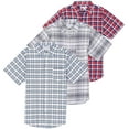 thumbnail image 1 of Real Essentials 3 Pack: Men's Regular-Fit Short Sleeve Woven Button Down Shirt with Pocket (Available in Big & Tall), 1 of 7