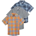 thumbnail image 1 of Real Essentials 3-Pack: Men's Regular-Fit Short Sleeve Poplin Button Down Shirt with Pocket (Available in Big & Tall), 1 of 6